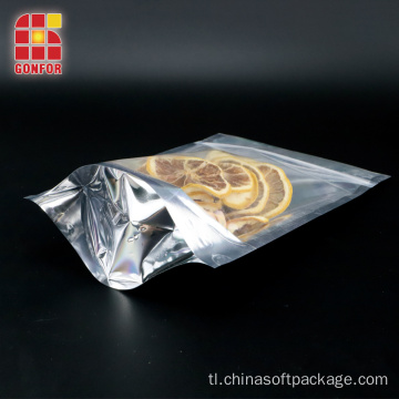 Walang naka -print na food pouch mylar foil stand up pouch with ziplock